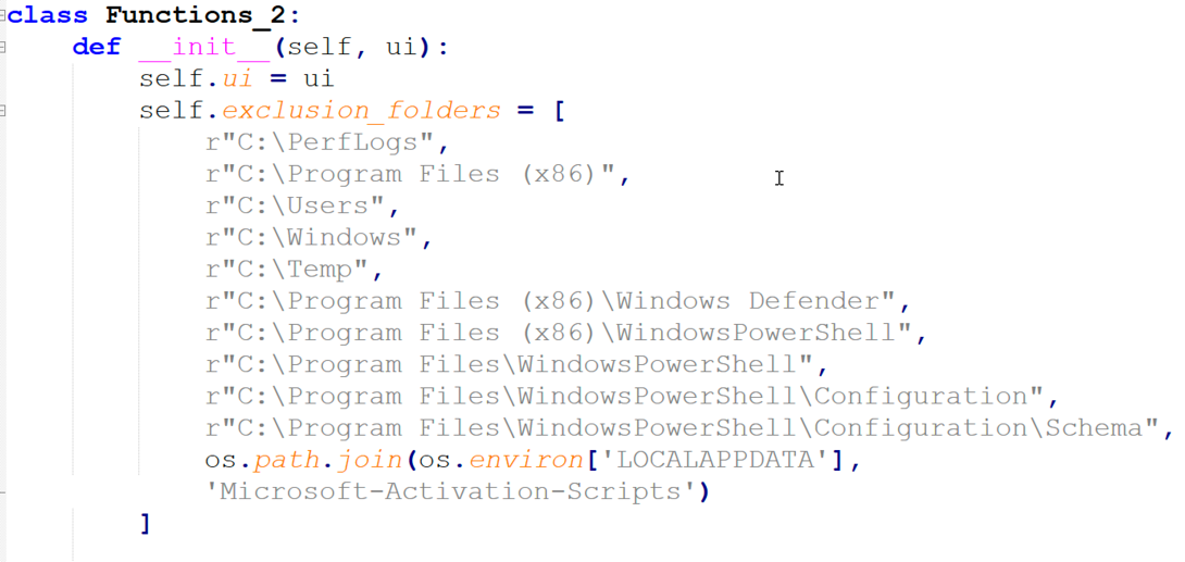 Figure 10 - Microsoft Defender exclusion function very similar to previous campaign of BACKORDER.